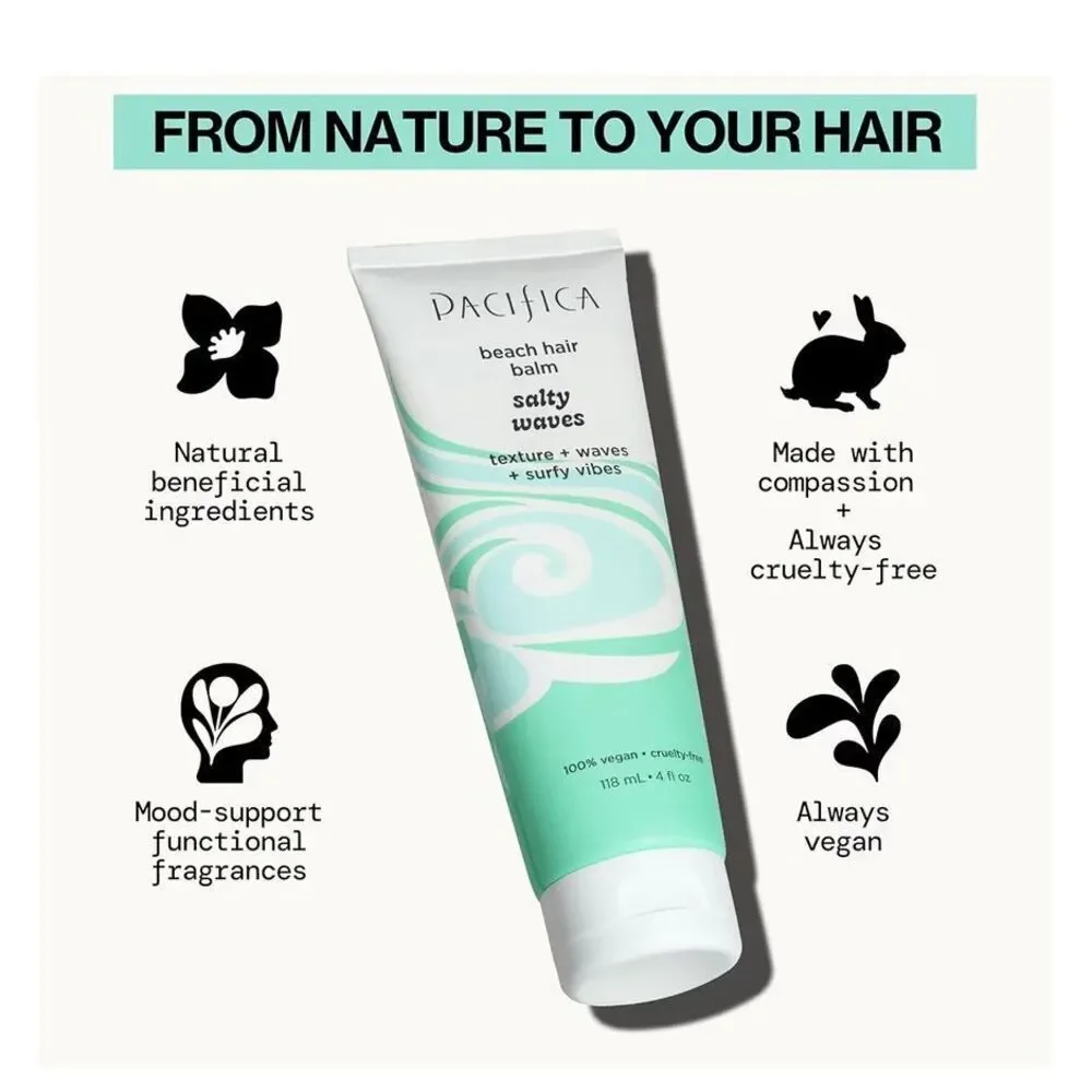 PACIFICA -Salty Waves Beach Hair Balm/4 fl oz/Create Textured Surfer-Style Waves